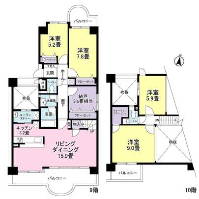 Floor plan. Maisonette! 4LD of 112.82 sq m ・ K type!