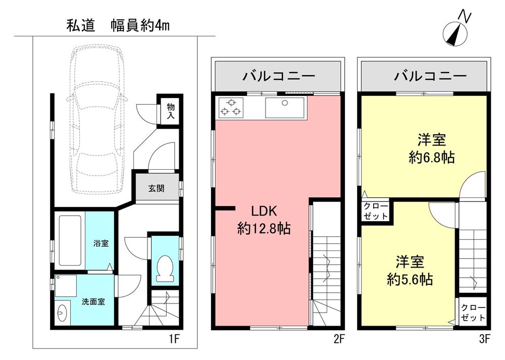 Floor plan. 31.5 million yen, 2LDK, Land area 40.36 sq m , Building area 72.4 sq m