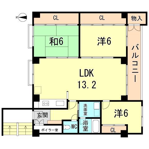 Floor plan. 3LDK, Price 12 million yen, Occupied area 85.97 sq m , Balcony area 8.06 sq m