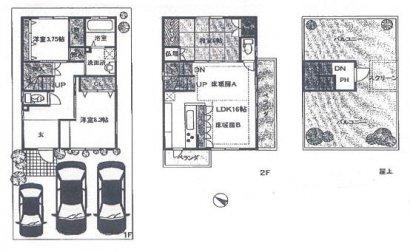 Floor plan. 33,800,000 yen, 3LDK, Land area 104.39 sq m , Building area 95.42 sq m spacious rooftop space Yes!