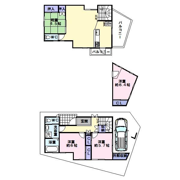 Floor plan. 31,800,000 yen, 4LDK, Land area 81.46 sq m , Building area 108.45 sq m architect of design