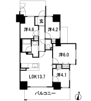 Floor: 4LDK, occupied area: 69.05 sq m, Price: 27.6 million yen