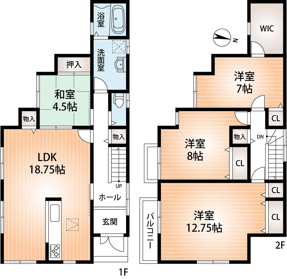 Floor plan. (No. 4 locations), Price 36,800,000 yen, 4LDK, Land area 115.5 sq m , Building area 122.32 sq m