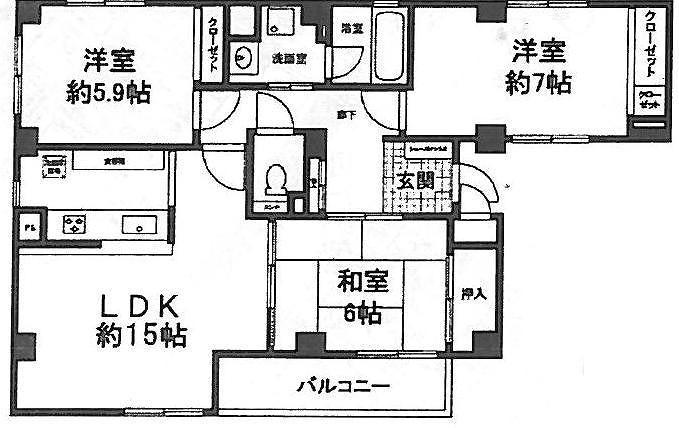 Floor plan. 3LDK, Price 19,800,000 yen, Occupied area 84.13 sq m , Balcony area 4.8 sq m