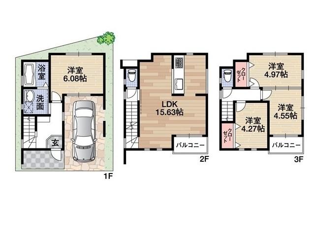 Floor plan. 31,800,000 yen, 4LDK, Land area 52 sq m , Building area 93.62 sq m