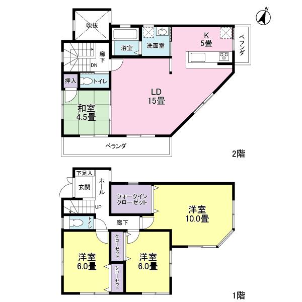 Floor plan. 35,800,000 yen, 4LDK, Land area 128.19 sq m , Building area 107.05 sq m