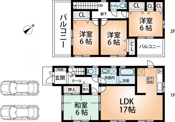 Floor plan. 18,800,000 yen, 4LDK, Land area 139.01 sq m , Building area 98.82 sq m