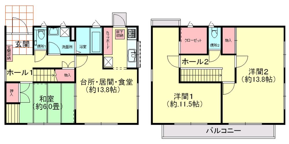 Floor plan. 26.5 million yen, 4LDK, Land area 175.62 sq m , Building area 109.3 sq m