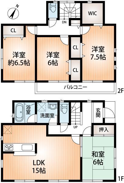 Floor plan. 22,800,000 yen, 4LDK, Land area 173.41 sq m , Building area 101.65 sq m