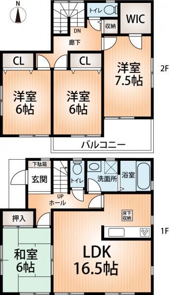 Floor plan. 29,800,000 yen, 4LDK, Land area 150 sq m , Widely it took floor plan of the living and master bedroom in the building area 105.57 sq m south-facing