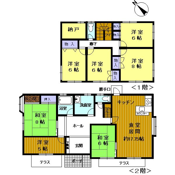 Floor plan. 23.8 million yen, 7LDK + S (storeroom), Land area 299.71 sq m , Building area 194.23 sq m