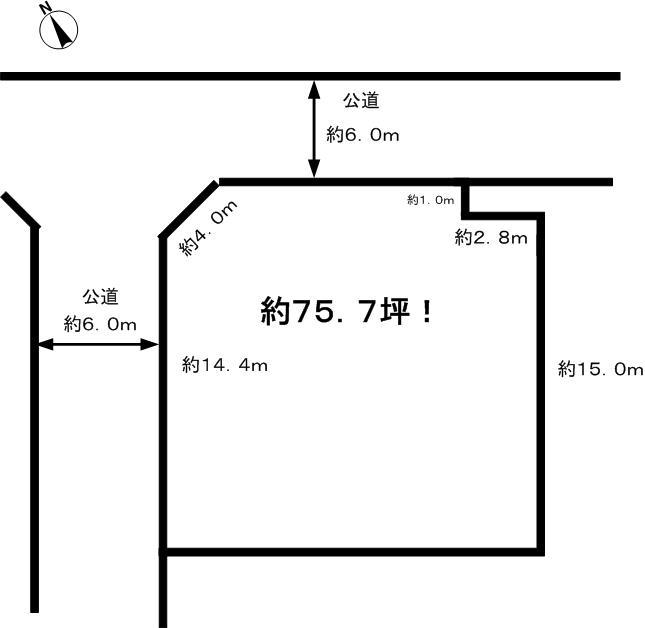 Compartment figure. Land price 15 million yen, Land area 250.48 sq m site (January 2013) Shooting