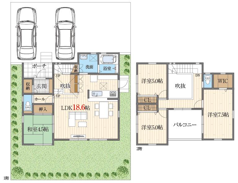 Floor plan. 26,800,000 yen, 4LDK, Land area 174.84 sq m , Building area 103.71 sq m 2013 June completion