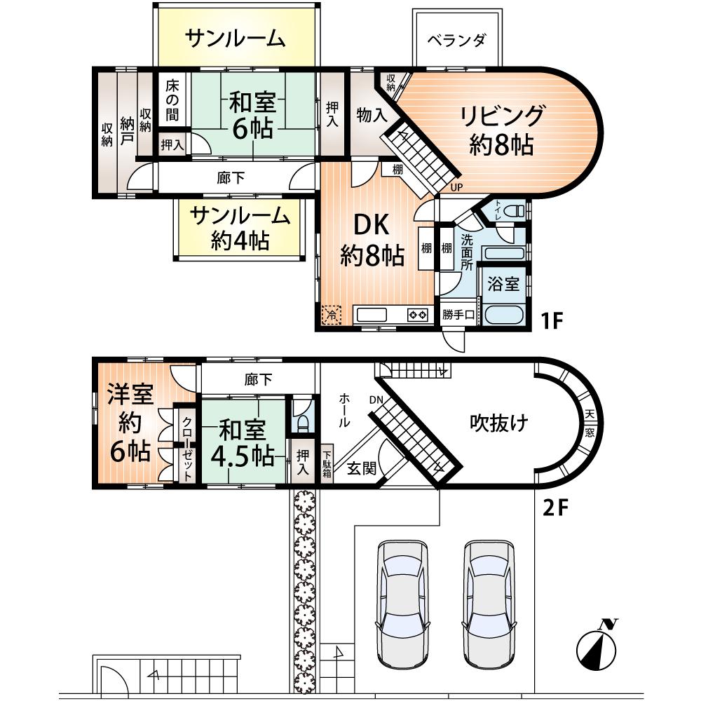 Floor plan. 23.8 million yen, 3LDK + S (storeroom), Land area 300.32 sq m , A building area of ​​119.12 sq m playful, Floor plan of attention