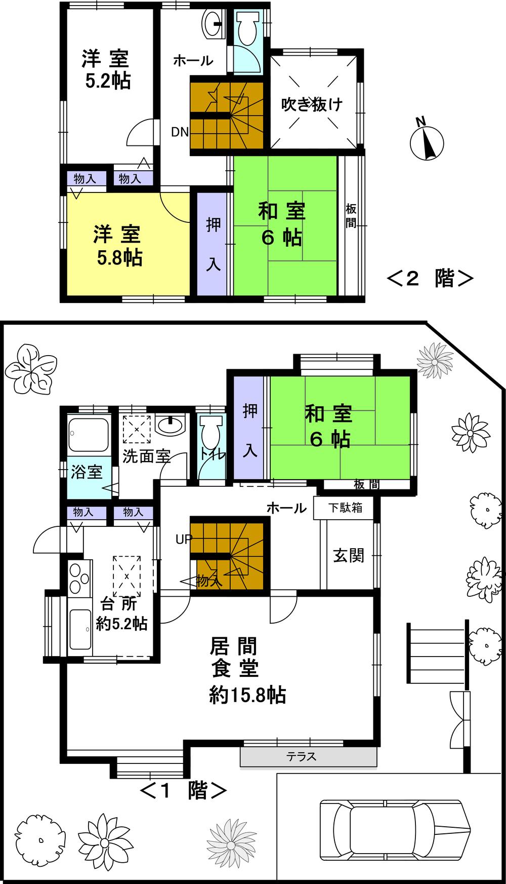 Floor plan. 21,800,000 yen, 4LDK, Land area 212.34 sq m , Building area 120.86 sq m