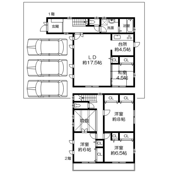 Floor plan. 33,800,000 yen, 4LDK, Land area 173.33 sq m , Building area 117.59 sq m