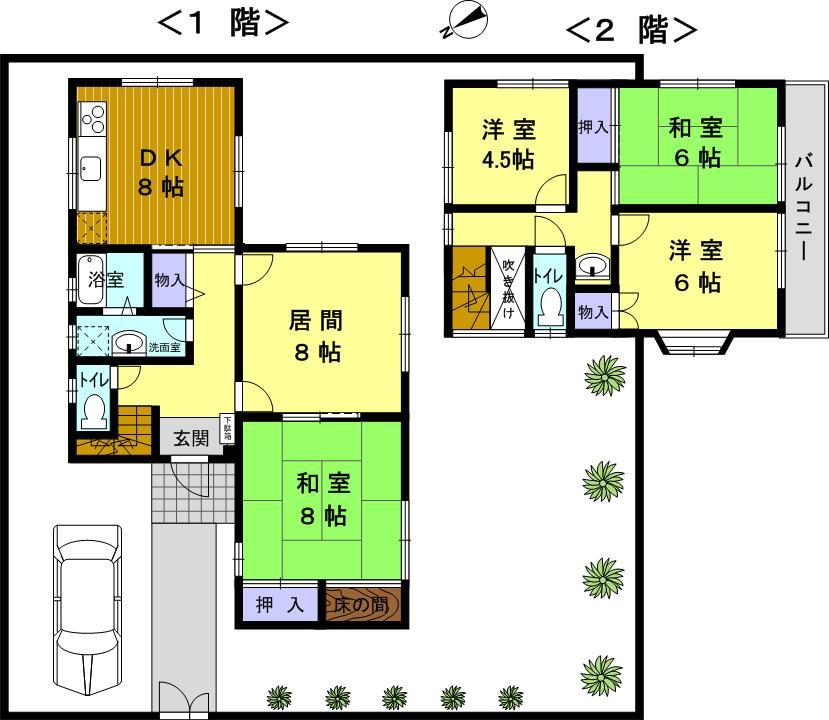 Floor plan. 21,700,000 yen, 5DK, Land area 231.19 sq m , Building area 105.61 sq m