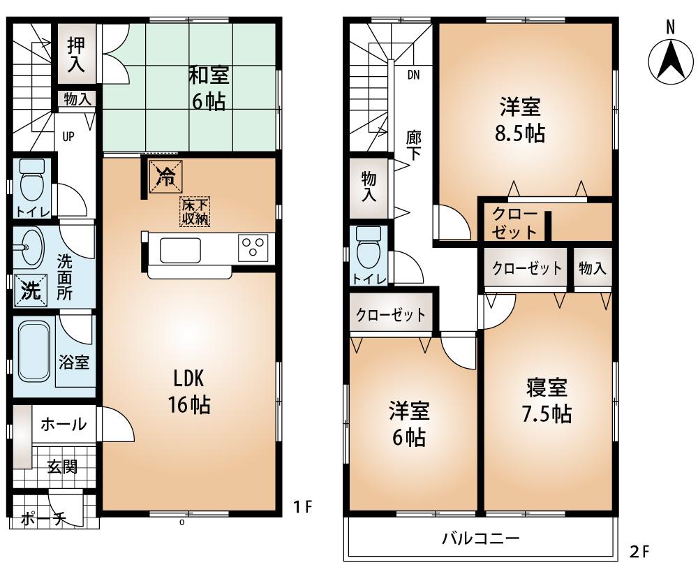 Floor plan. (No. 4 locations), Price 19,800,000 yen, 4LDK, Land area 156.41 sq m , Building area 105.3 sq m