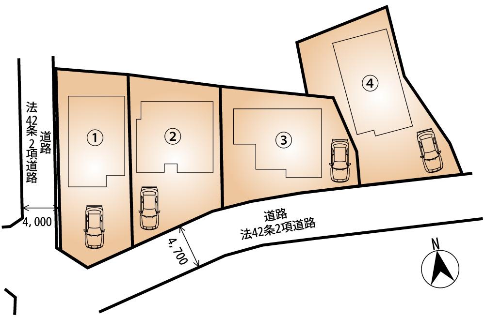 The entire compartment Figure. Section drawings (No. 1 destination ~ No. 4 locations)