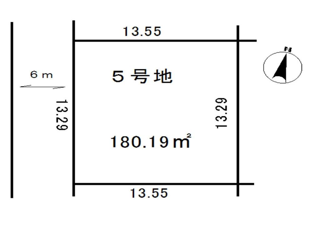 Compartment figure. Land price 12.8 million yen, Land area 180.19 sq m 5 No. place