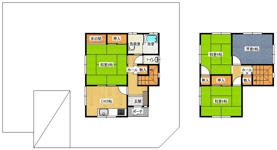 Floor plan. 8.8 million yen, 4DK, Land area 231.94 sq m , Building area 86.58 sq m
