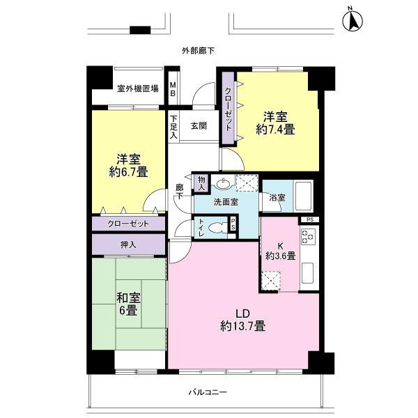 Floor plan. 3LDK, Price 11.8 million yen, Occupied area 86.19 sq m , Balcony area 10.92 sq m