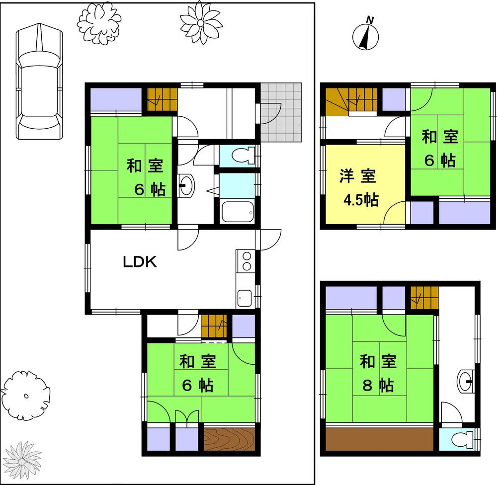 Floor plan. 7 million yen, 5LDK, Land area 182.22 sq m , Building area 105.43 sq m