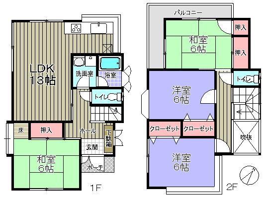 Floor plan. 10.9 million yen, 4LDK, Land area 118.33 sq m , Building area 90.04 sq m