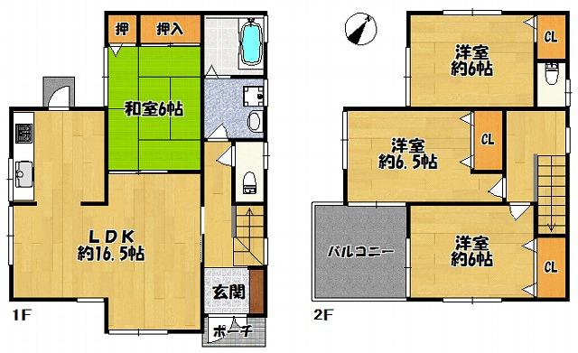 Floor plan. (No. 1 point), Price 23.8 million yen, 4LDK, Land area 148.38 sq m , Building area 95.58 sq m