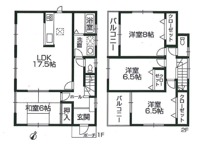 Floor plan. 20.8 million yen, 4LDK, Land area 332.09 sq m , Building area 105.98 sq m