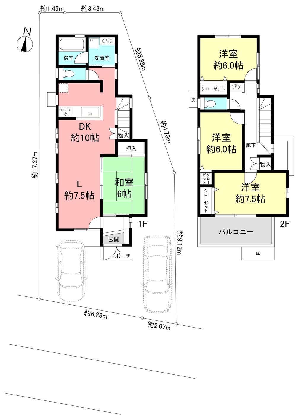 Floor plan. 36,800,000 yen, 4LDK, Land area 132.71 sq m , Building area 102.87 sq m