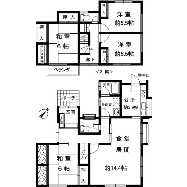 Floor plan. 15.7 million yen, 4LDK, Land area 214.28 sq m , Building area 107.58 sq m