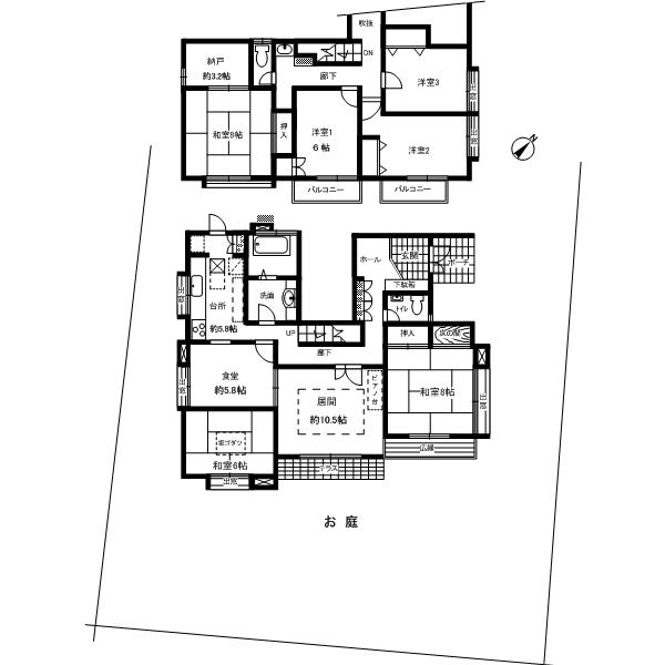 Floor plan. 31,200,000 yen, 6LDK + S (storeroom), Land area 391.04 sq m , Building area 167.54 sq m