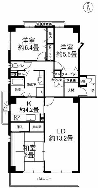 Floor plan. 3LDK, Price 9.8 million yen, Footprint 83.2 sq m , Balcony area 11.72 sq m