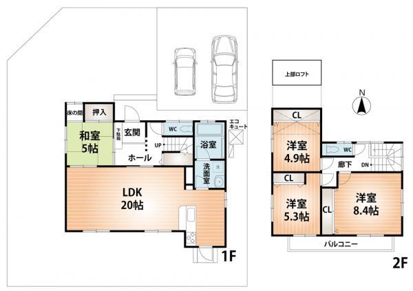Floor plan. 32,800,000 yen, 4LDK, Land area 198.67 sq m , Building area 112.62 sq m