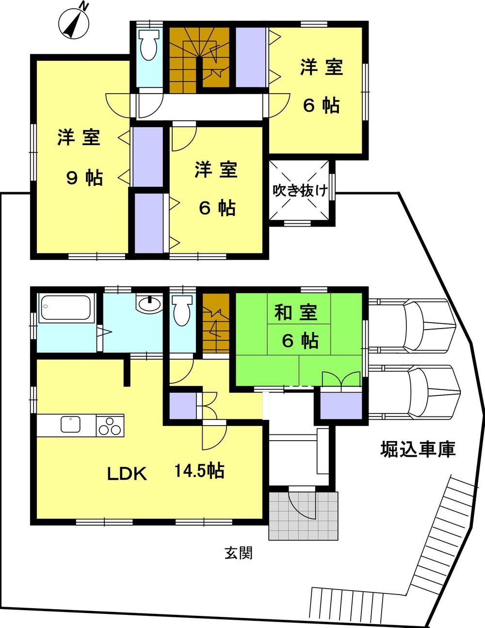 Floor plan. 14.8 million yen, 4LDK, Land area 139.48 sq m , Building area 127.53 sq m