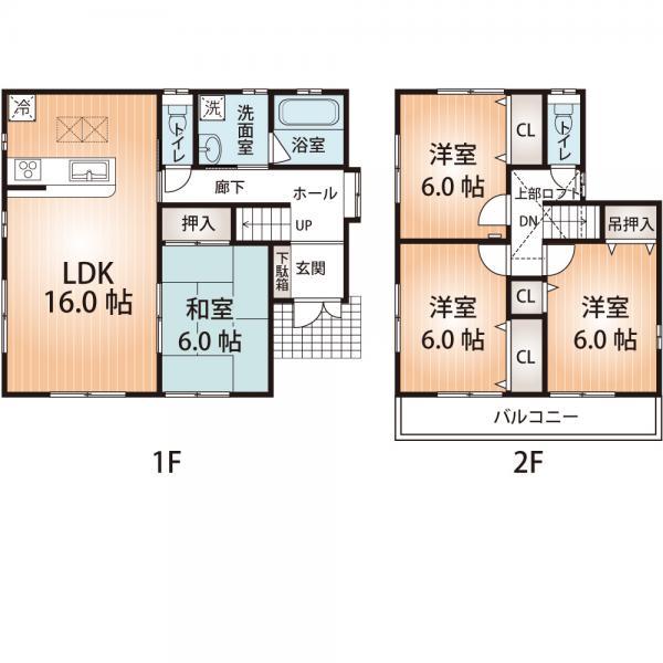Floor plan. 24,986,000 yen, 4LDK, Land area 265.08 sq m , Building area 96.88 sq m