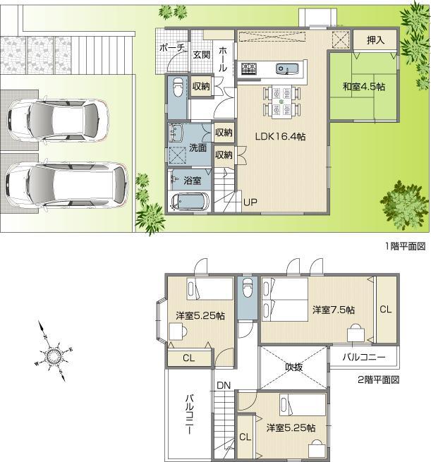 Floor plan. (A No. land), Price 24,800,000 yen, 4LDK, Land area 153.35 sq m , Building area 96.88 sq m