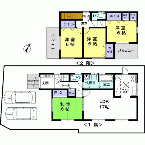 Floor plan. 18,800,000 yen, 4LDK, Land area 139.01 sq m , Building area 98.82 sq m