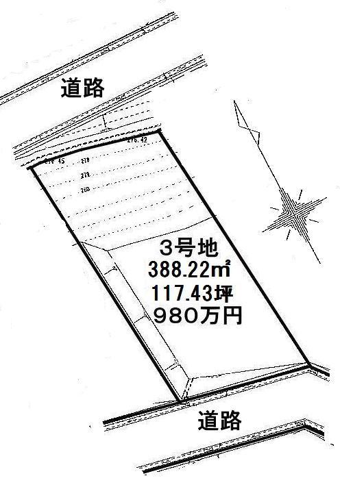 Compartment figure. Land price 9.8 million yen, Land area 388.22 sq m