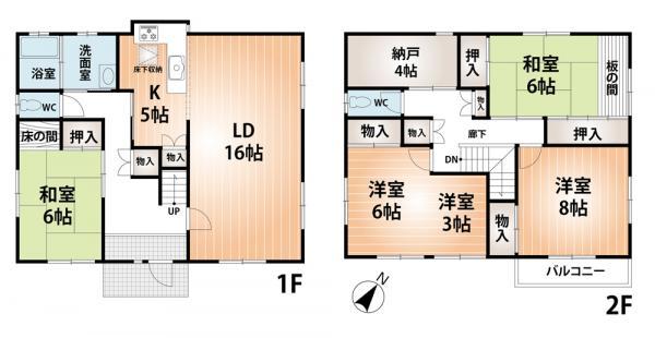 Floor plan. 21.5 million yen, 4LDK+S, Land area 235.06 sq m , Building area 137.19 sq m