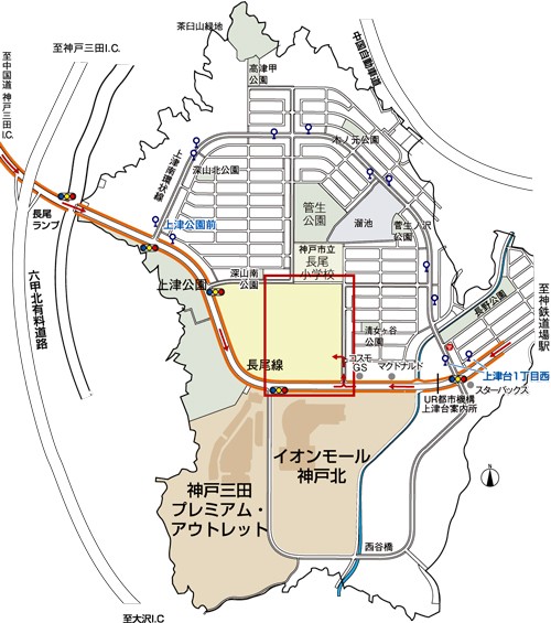 Local guide map. The Kozudai 2-chome of this time during the sale, It is located in the center of the city Local guide map (for more information, such as a sales center compartment ・ Please refer to the floor plan page)
