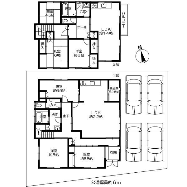 Floor plan. 31,800,000 yen, 6LLDDKK + S (storeroom), Land area 231.03 sq m , Building area 190.04 sq m
