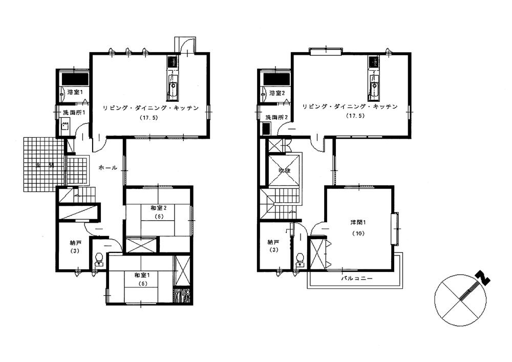 Floor plan. 32,500,000 yen, 3LLDDKK, Land area 224.9 sq m , Building area 161.05 sq m