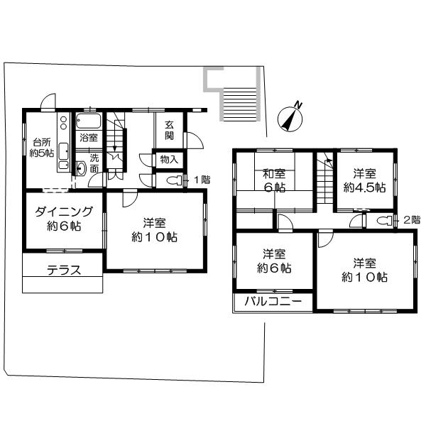 Floor plan. 13.4 million yen, 5DK, Land area 204.13 sq m , Building area 105.98 sq m