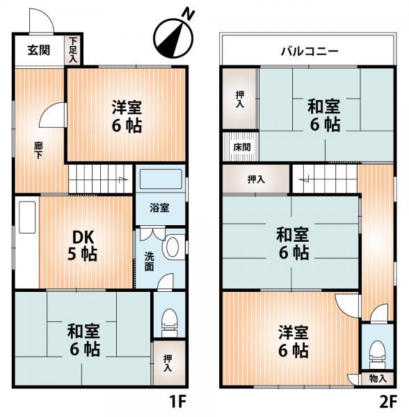 Floor plan. 14.8 million yen, 5DK, Land area 109.41 sq m , Building area 82.62 sq m