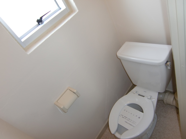 Toilet. It is a toilet with a small window