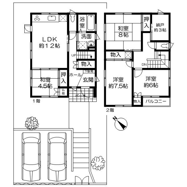 Floor plan. 22,800,000 yen, 4LDK + S (storeroom), Land area 160.59 sq m , Building area 105.16 sq m