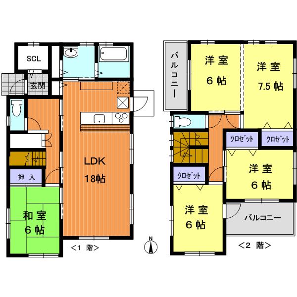 Floor plan. 33,800,000 yen, 5LDK, Land area 158.96 sq m , Building area 122.03 sq m