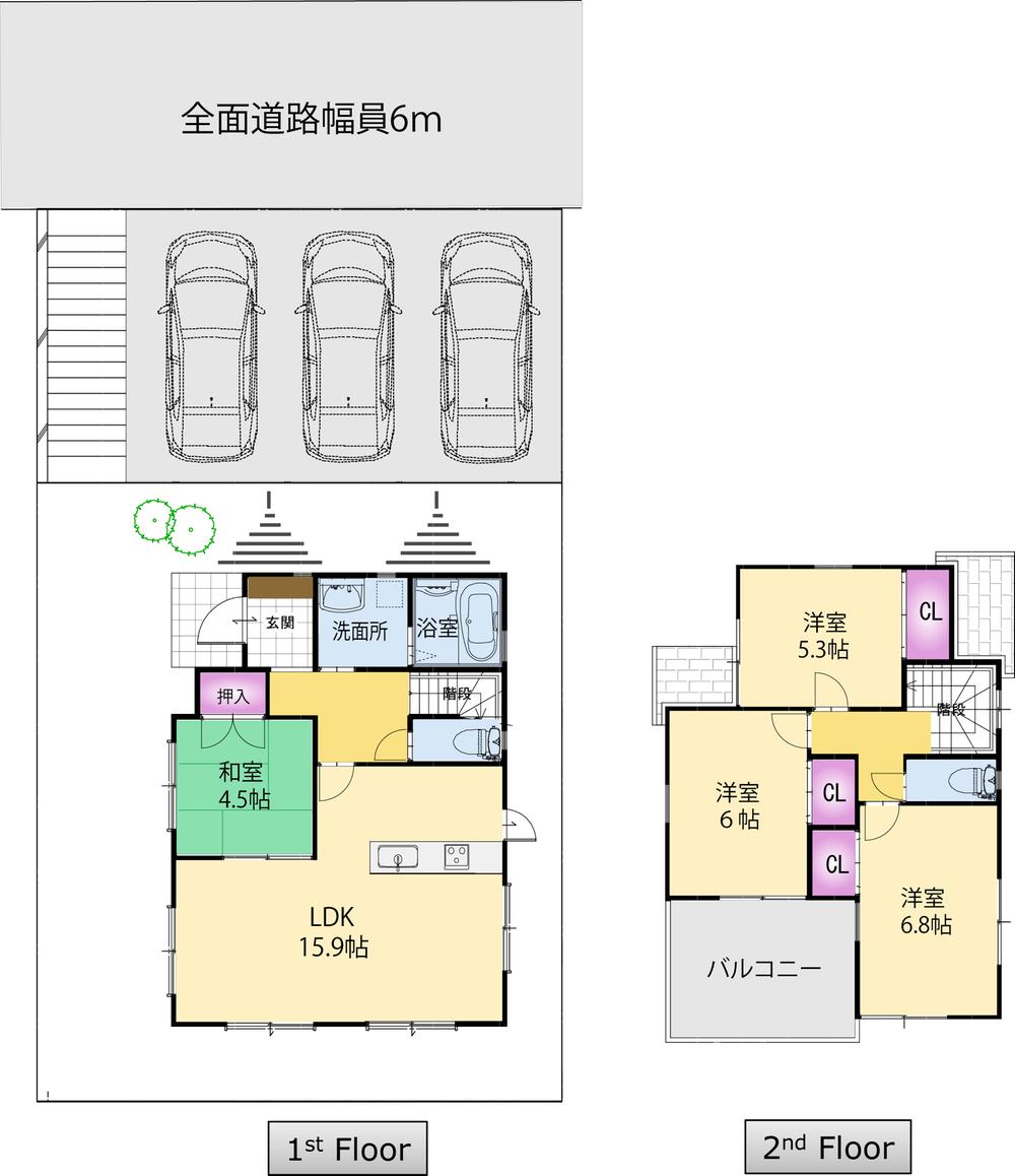 Floor plan. (No. 3 locations), Price 22,900,000 yen, 4LDK, Land area 170.02 sq m , Building area 91.53 sq m